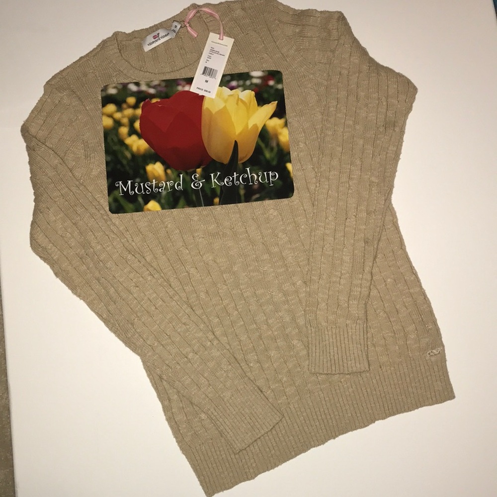 Vineyard Vines Cotton Cable Crew Sweater—M